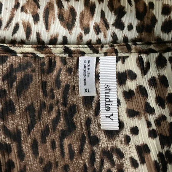 🛍️Studio Y Chiffon Mini Dress Leopard Print size XL - Picture 3 of 3